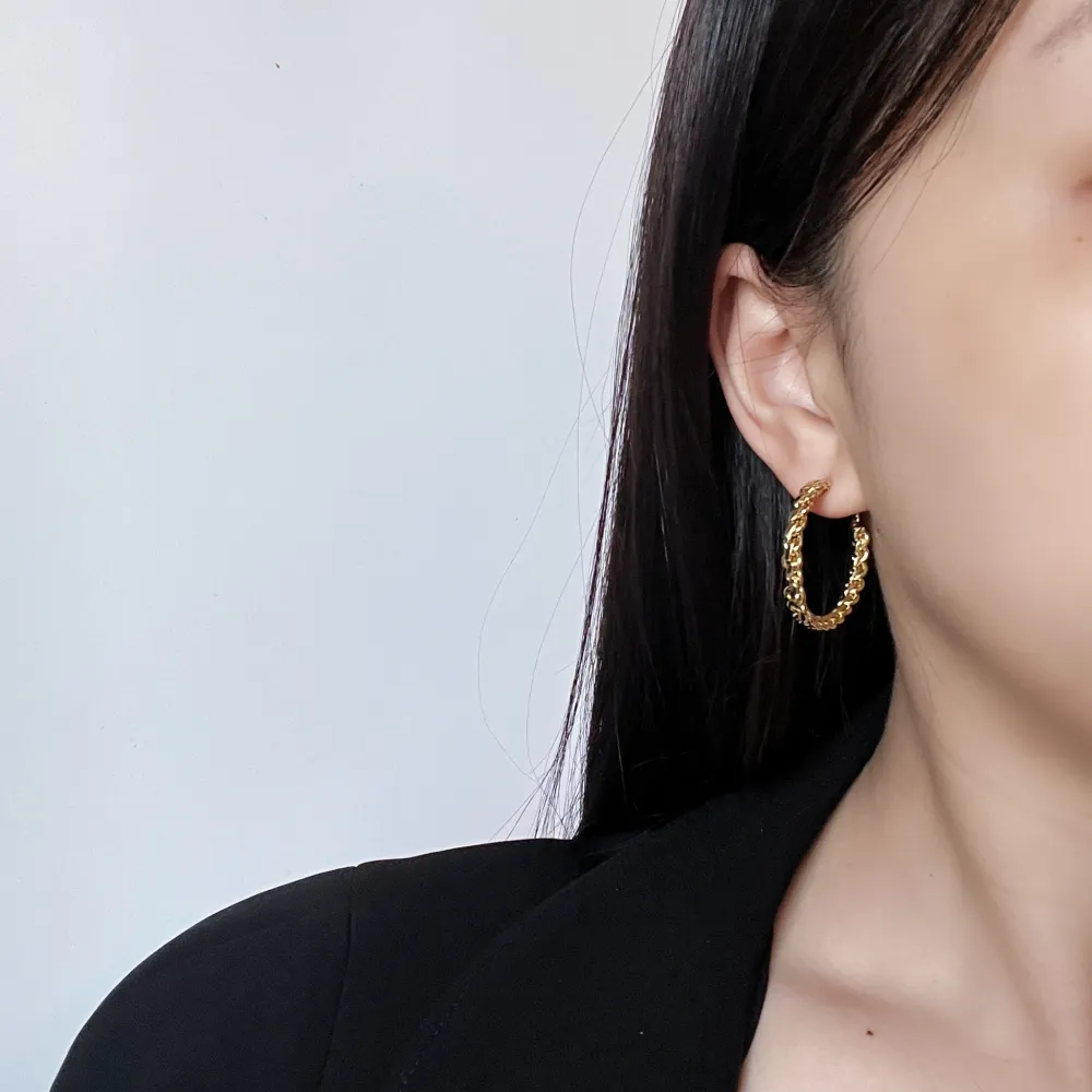 Groumette 30mm-Orecchini a Cerchio in Acciaio - OAP-445-030