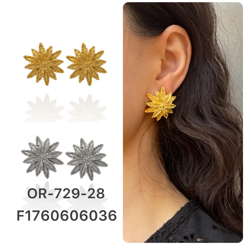 Fiore-Orecchini in Acciaio - OAP-729-28