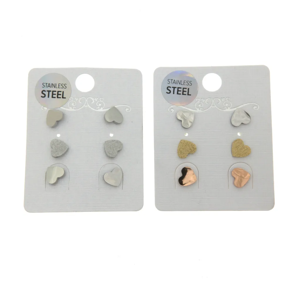 Cuore 3240 - Orecchini Tris a lobo in Acciaio - OAP3240-Cuore - Orecchini Tris a lobo in Acciaio