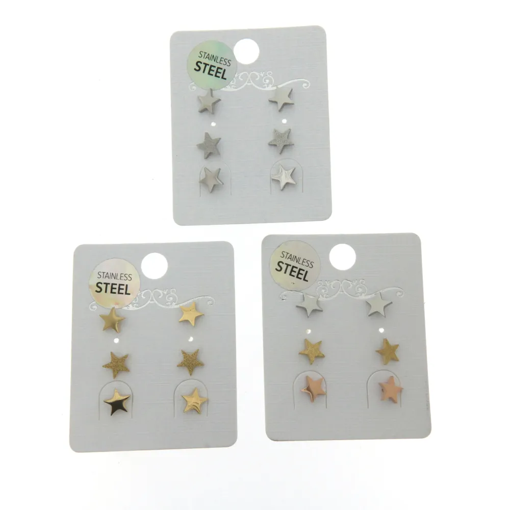 Stella 3241 - Orecchini Tris a lobo in Acciaio - OAP3241-Stella- Orecchini Tris a lobo in Acciaio