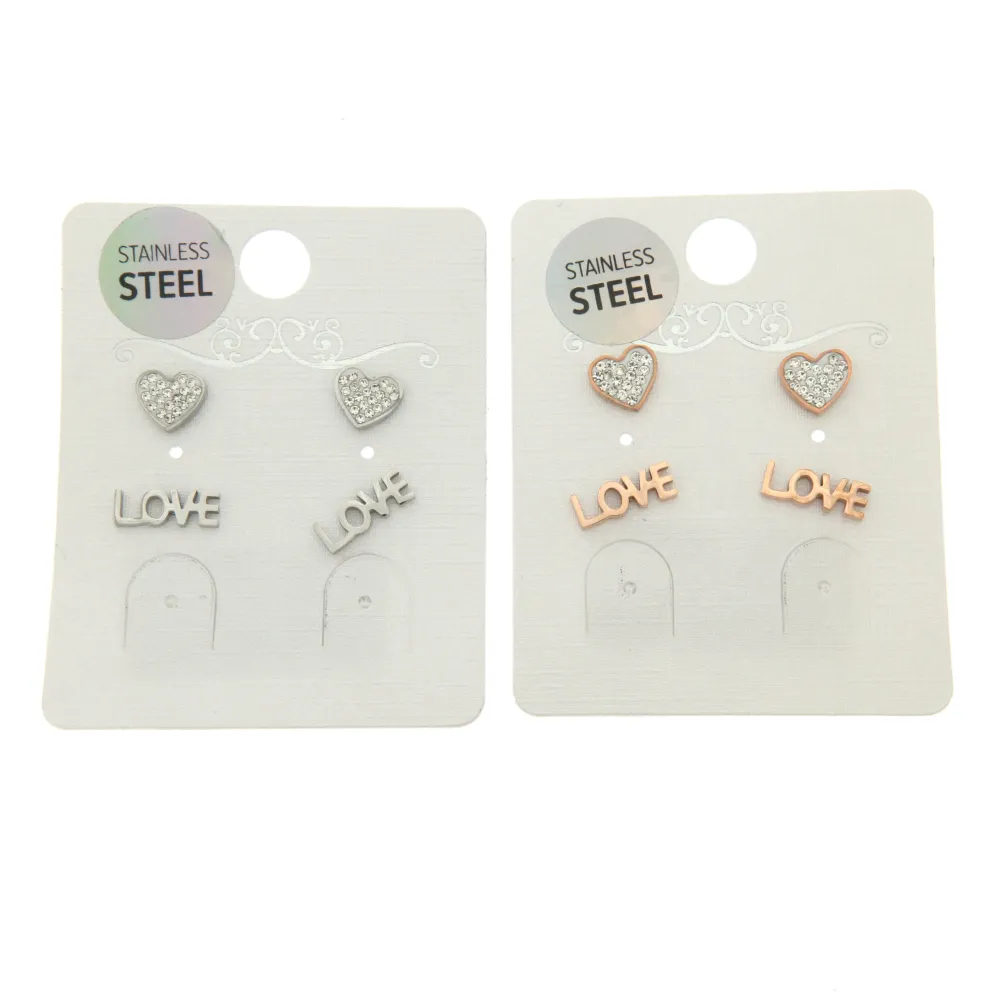 Cuore Love 3269 - Orecchini Bis a lobo in Acciaio - OAP3269-Cuore Love- Orecchini Bis a lobo in Acciaio