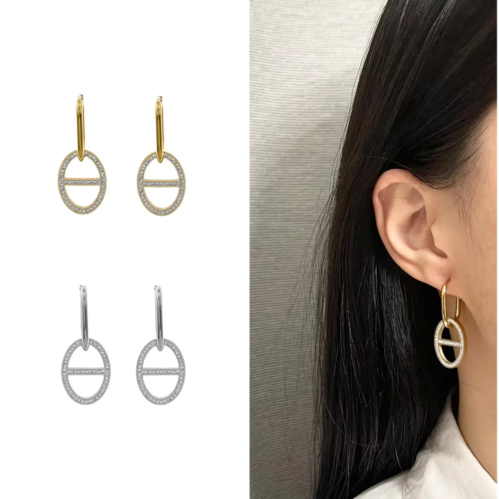 Ovale-Orecchini in Acciaio - OAP413-720