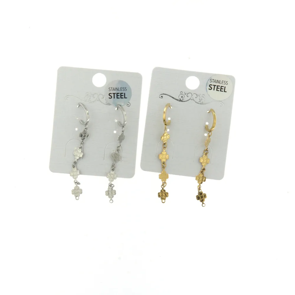 OAP6810-Quadrifoglio Pendente- Orecchini in Acciaio - OAP6810-Quadrifoglio Pendente- Orecchini in Acciaio