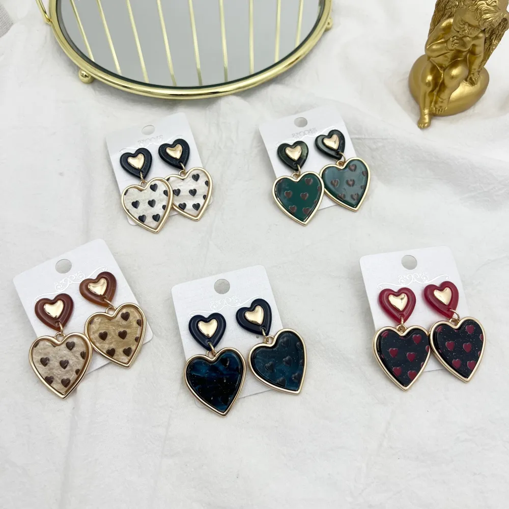 Cuore-Orecchini Moda in Resina - OMM-14876-B