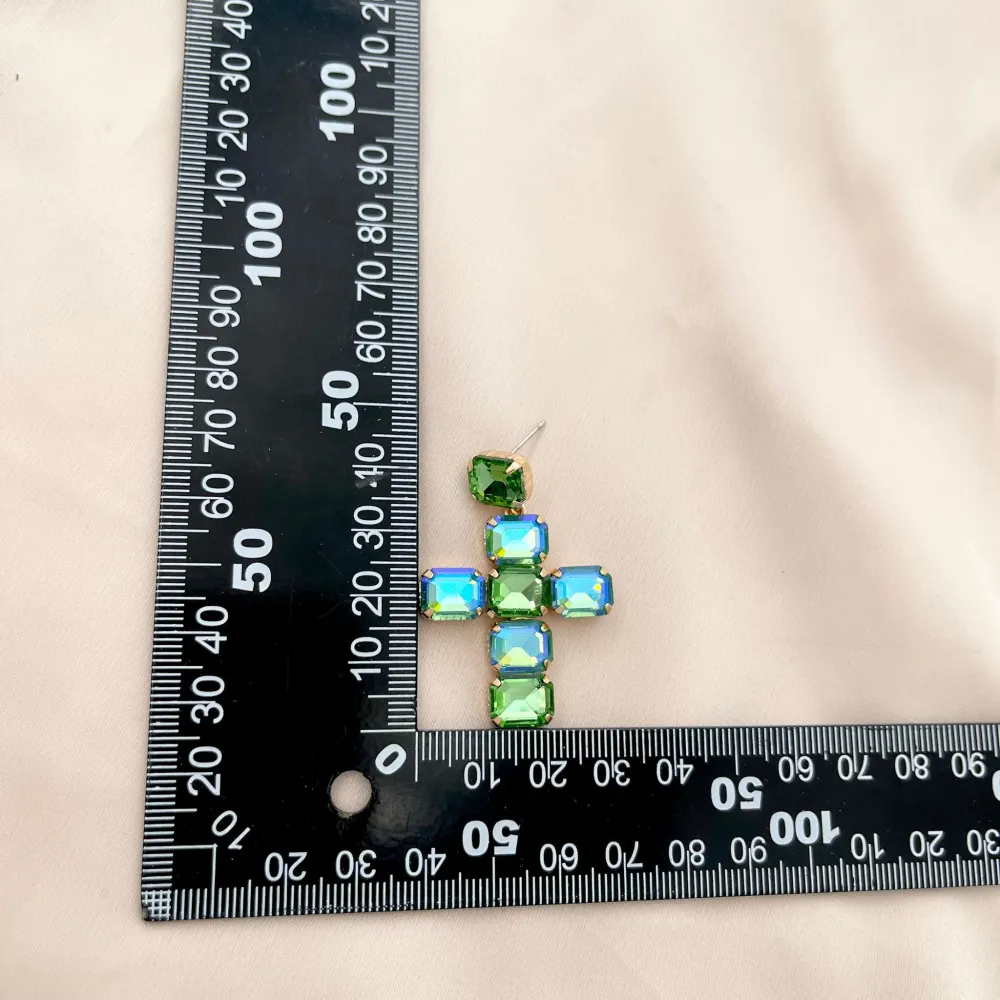 Croce Piccolo-Orecchini Moda Vetro - OMM-321-B2882