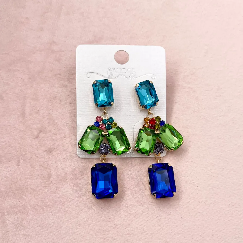 Fantasia -Orecchini Moda con Pietre Colorqte - OMM-381-211