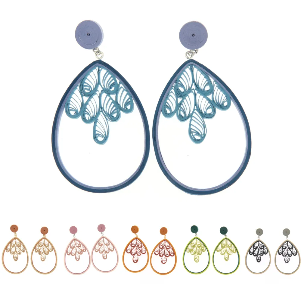 (3 pezzi) Orecchini handmade in carta - OMM-DE0031