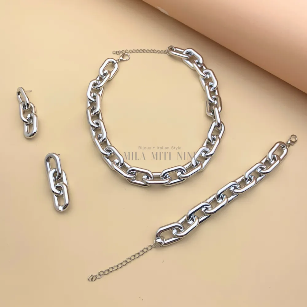 OMP7771-Catena -Orecchini in Plastica - OMP7771-Catena -Orecchini in Plastica