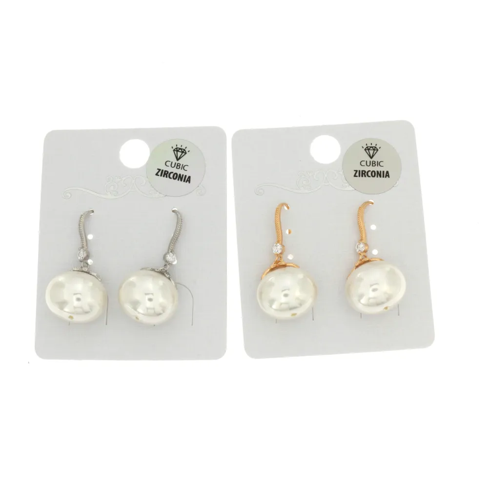 OMZ- Perla Ovale 5157-Orecchini con  Cubic Zirconia - OMZ- Perla Ovale 5157-Orecchini con  Cubic Zirconia (Argento)