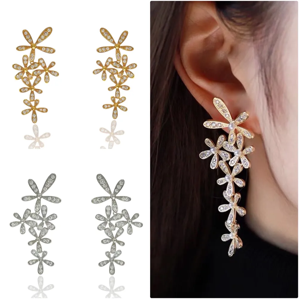 Fiore-Orecchini in Ottone e Zirconia - OMZ-103-AA27124E