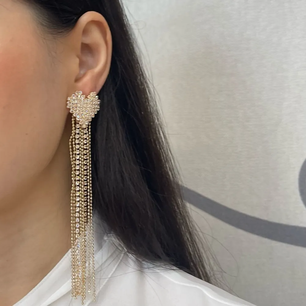 Cuore con Napine-Orecchini con Zirconia - OMZ-321-F68