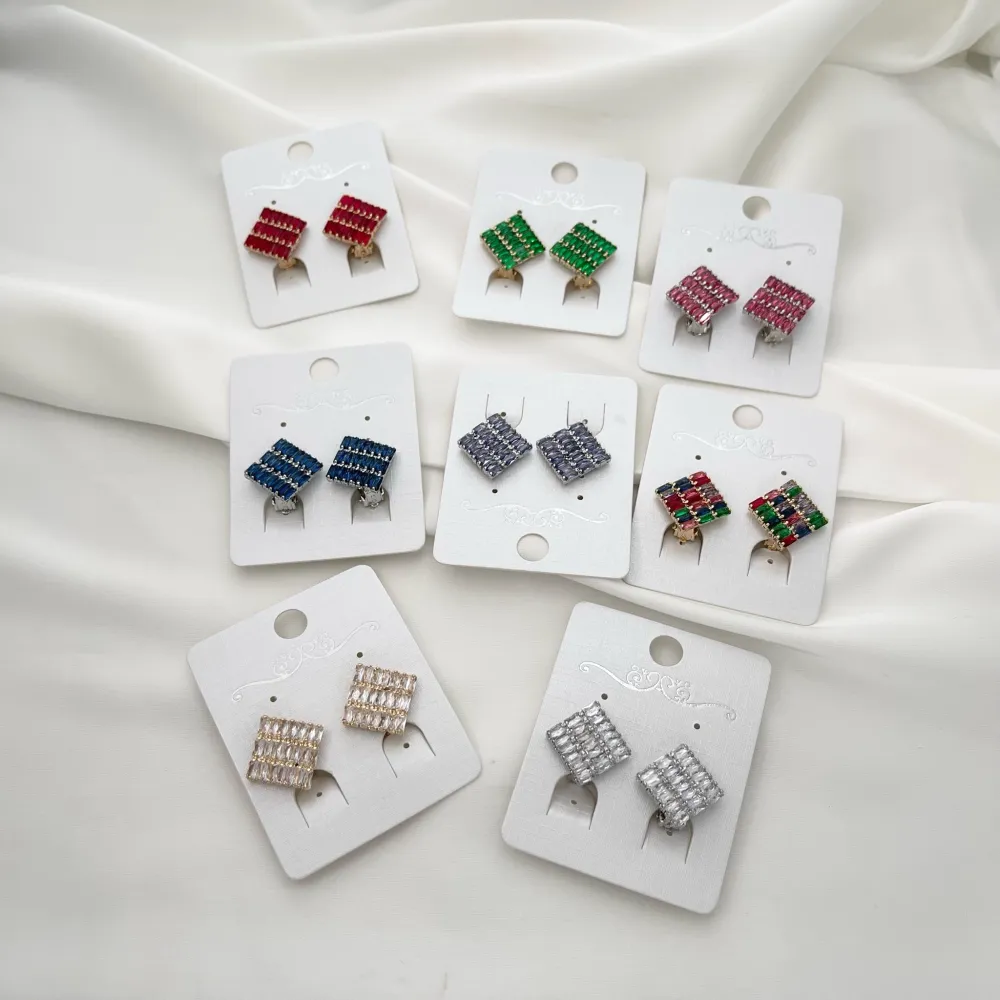 Cubo-Orecchini a Clip con Zirconia - OMZ-416-L24