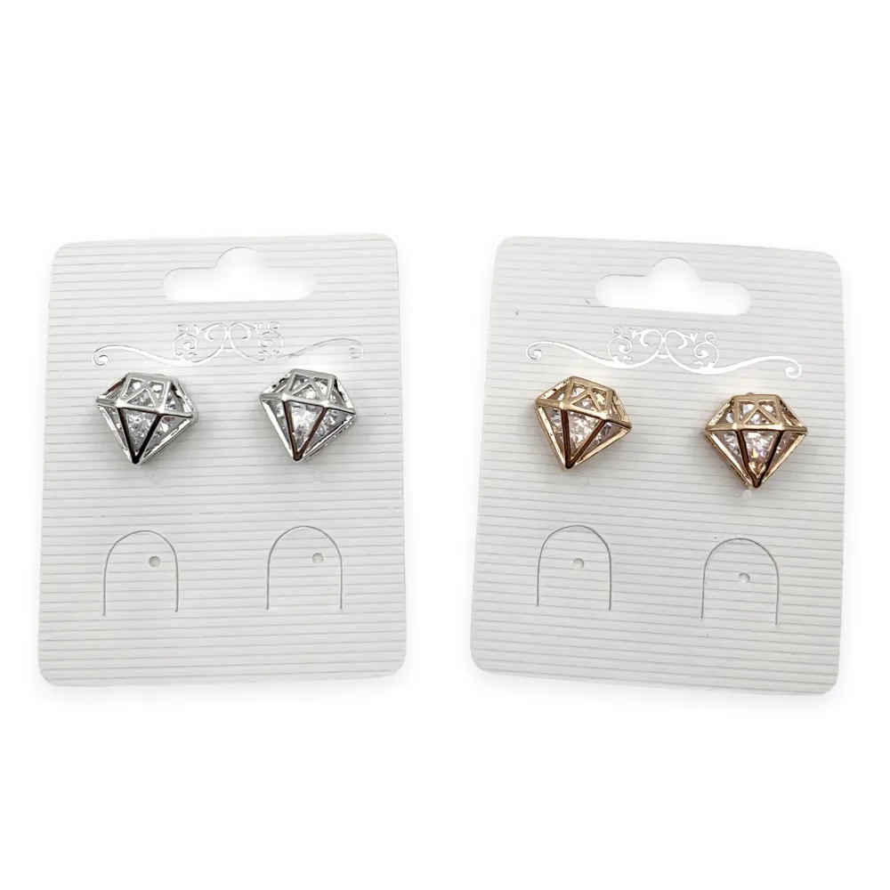 OMZ6252-Diamante- Orecchini a Lobo - OMZ-6252