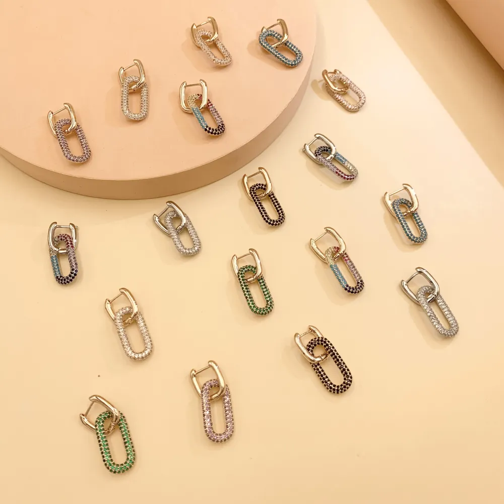 OMZ5976-Ovale-Orecchini con Cubic Zirconia - OMZ5976-Ovale-Orecchini con Cubic Zirconia