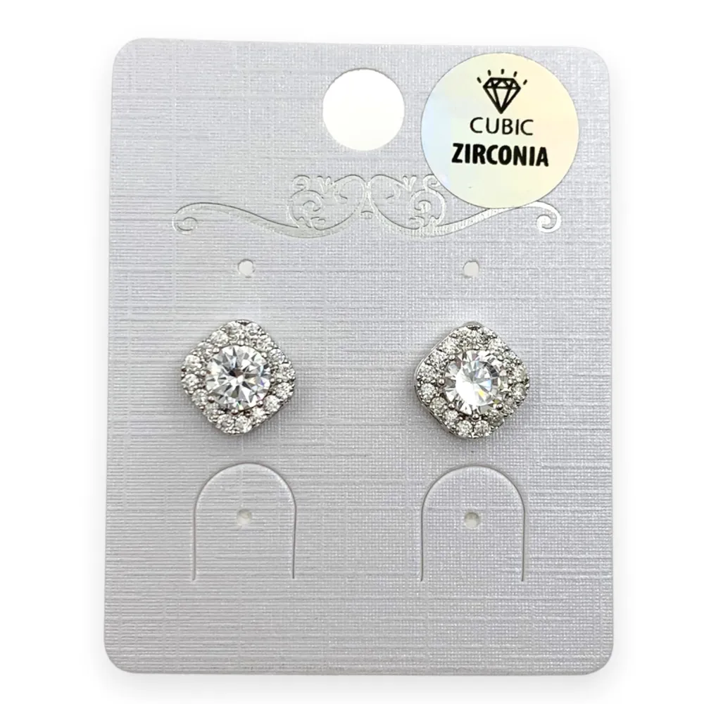 OMZ6201-Punto Luce Rombo - Orecchini a Lobo - OMZ6201-Punto Luce Rombo - Orecchini a Lobo