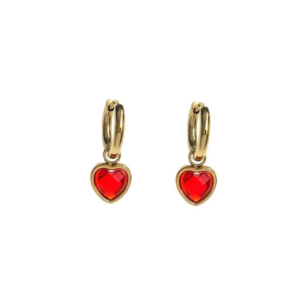 Cuore Zirconia-12Paia Orecchini a in Acciaio - OPA-103-AA132E
