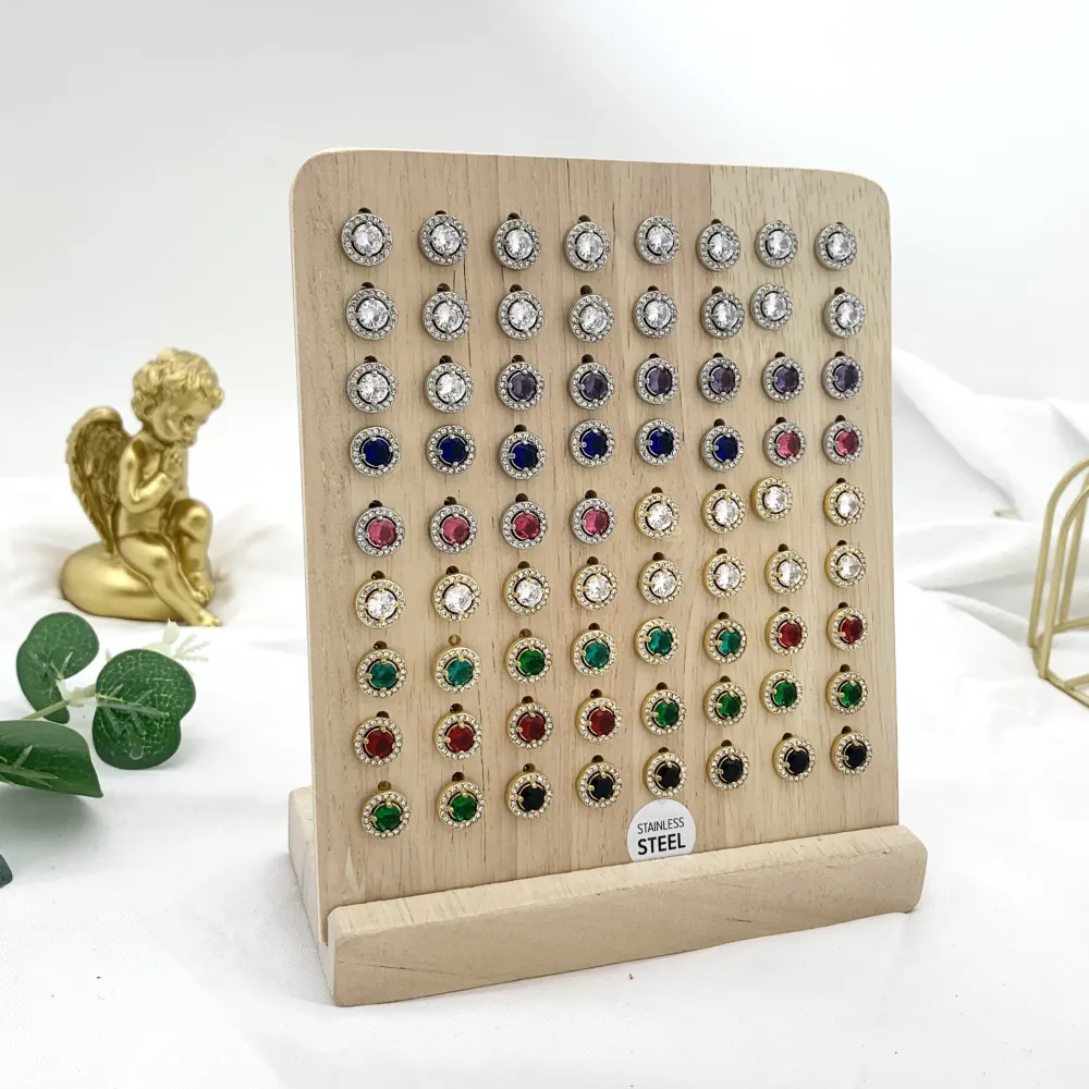 [OPA-103-AA1516E] Punto Luce Colorato-Orecchini a Lobo in Acciaio - OPA-103-AA1516E