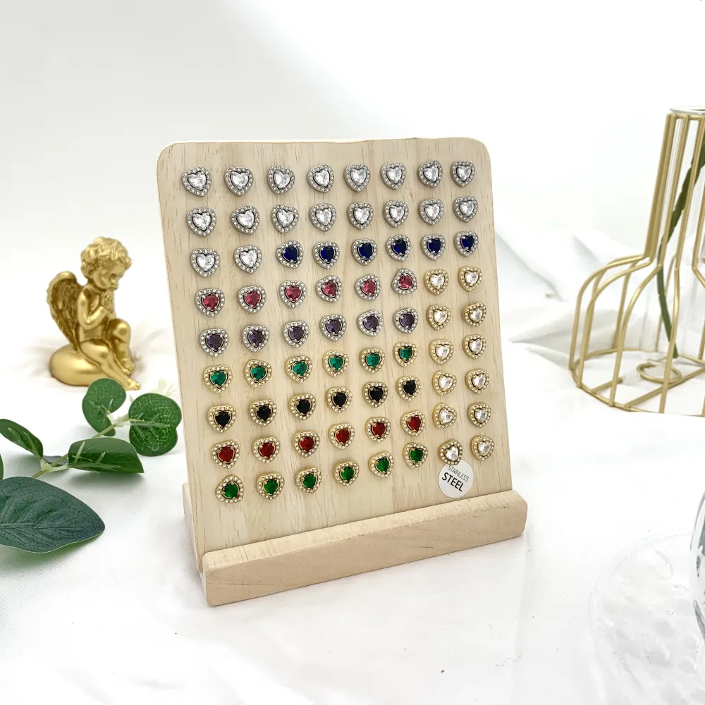 [OPA-103-AA1517E] Punto Luce a Cuore-36Paia Orecchini a Lobo in Acciaio - OPA-103-AA1517E