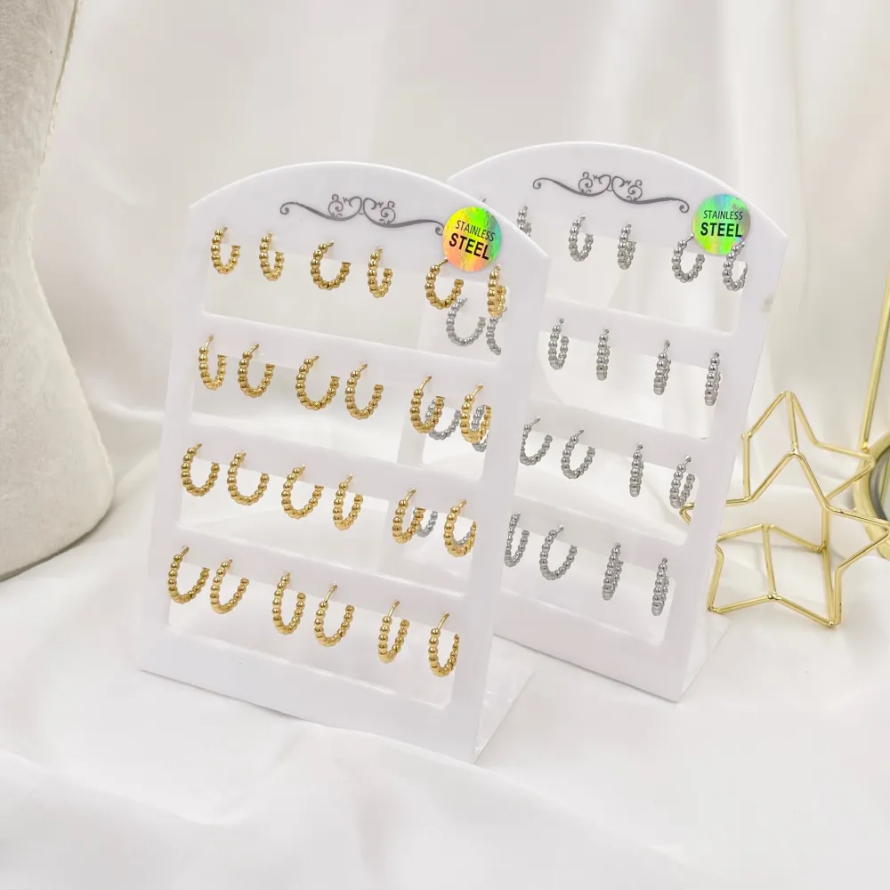 Cerchio Pallina Scalare-12paia Orecchini in Acciaio - OPA-103-AA4155E 13mm