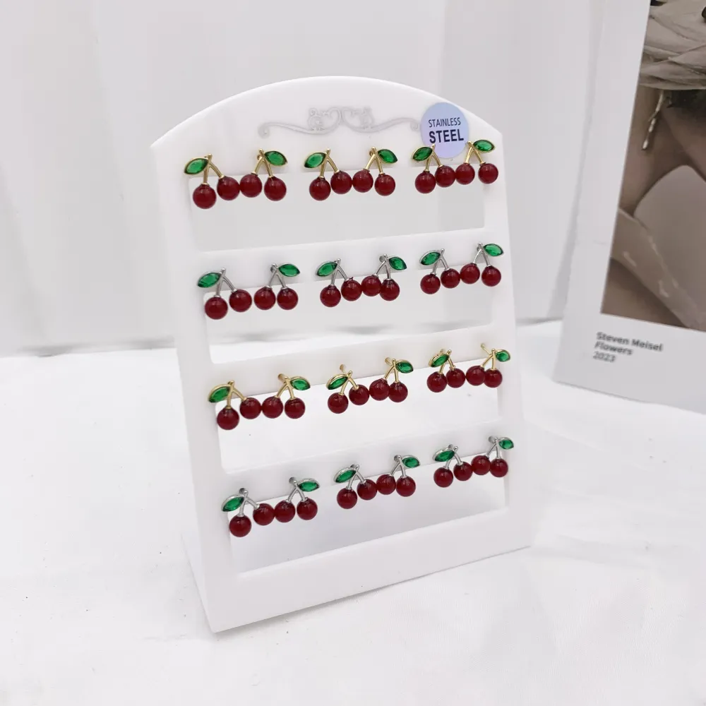 Ciliegia-12Paia Orecchini in Acciaio - OPA-103-AA4531E