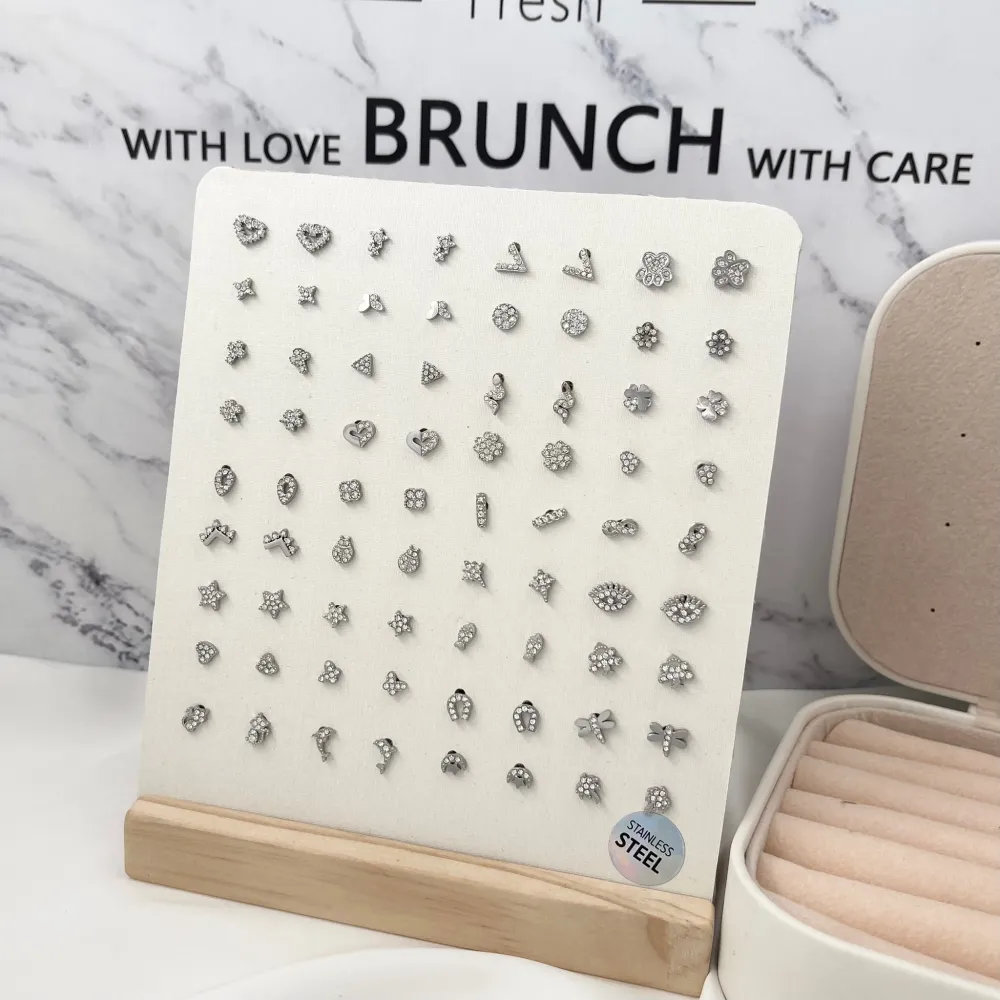 Orecchini a lobo Soggetti Mix-36 Paia Orecchini in Acciaio con - OPA-103-AA743ET (Oro Giallo)