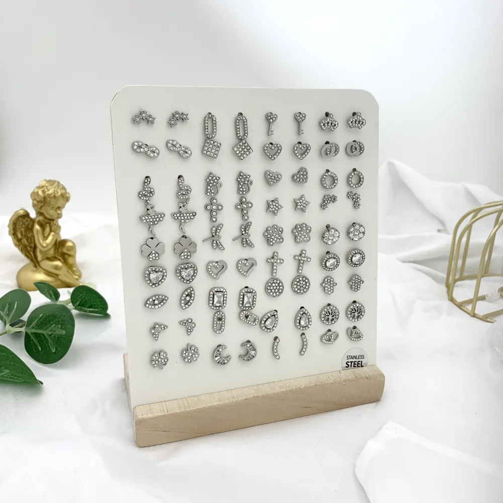 Soggetti Mix-36Paia Orecchini a Lobo in Acciaio - OPA-103-AA746E