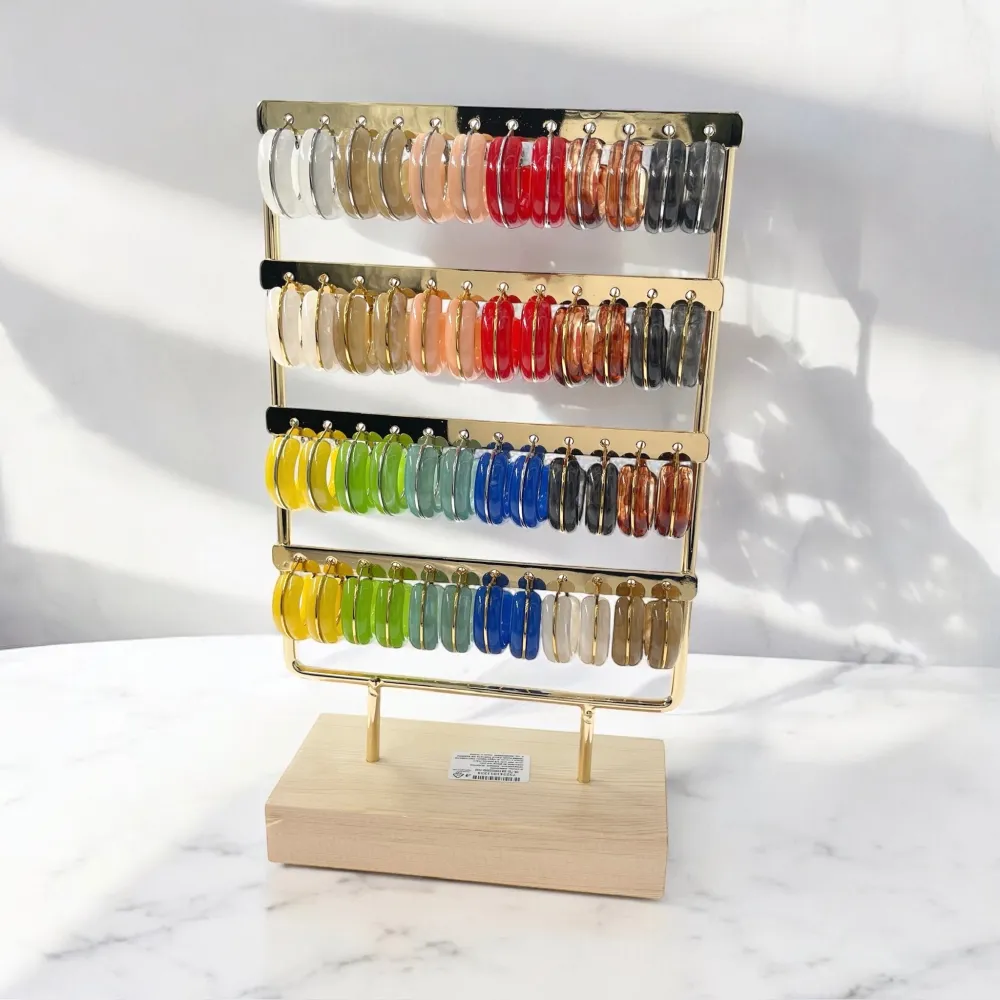 [OPA-732-334] Cerchio -12Paia Orecchini in Acciaio Incluso Espositore - OPA-732-334