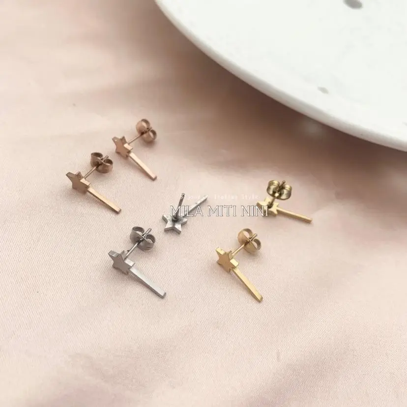 OPA450-210-Bacchetta Magica-12 Paia Orecchini in Acciaio - OPA450-210-Bacchetta Magica-12 Paia Orecchini in Acciaio