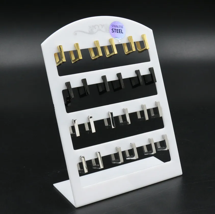 Orecchini in Acciaio (Conf. da 12 paia) - OPA450-213-Quadrato - 12 Paia Orecchini Acciaio