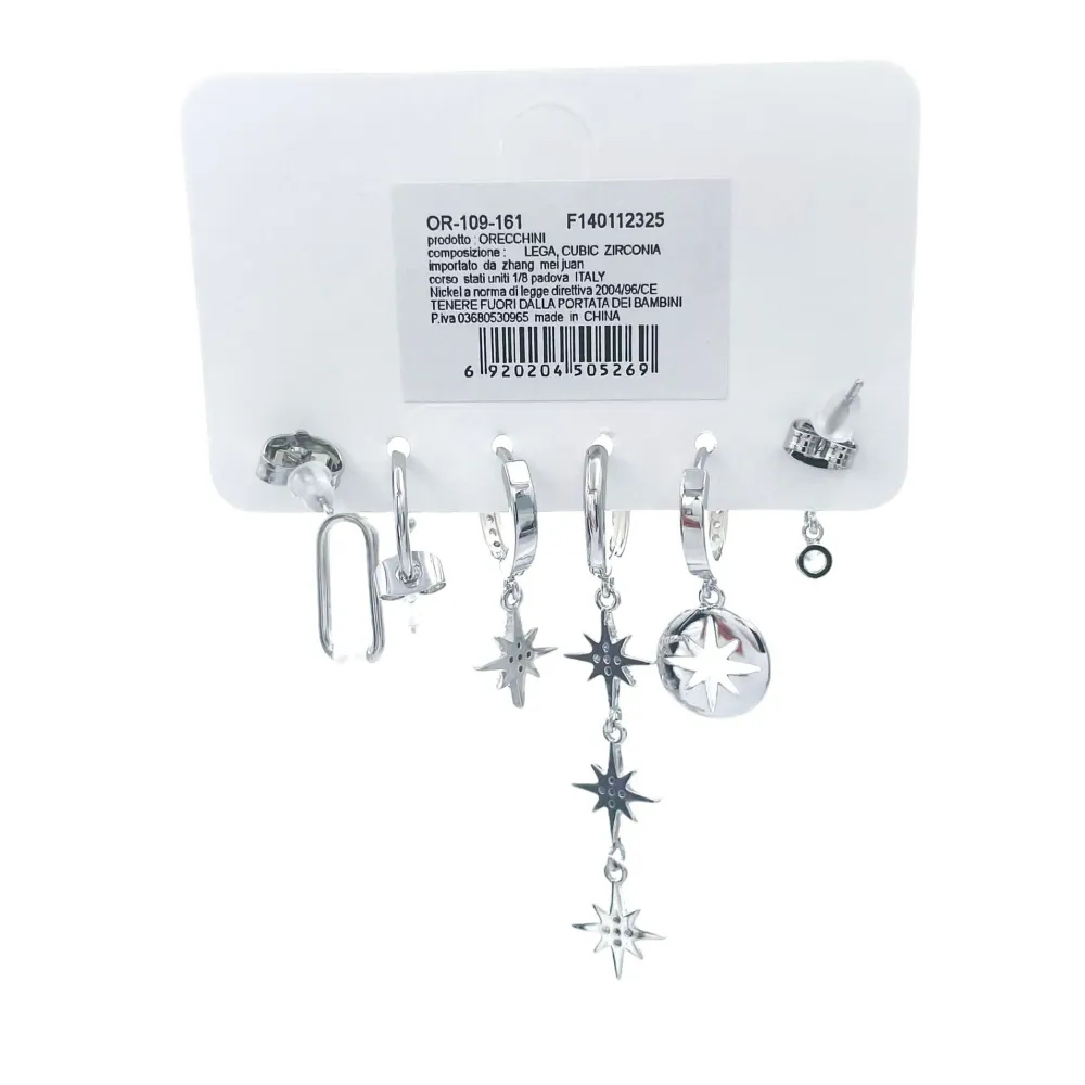 Set 6pz-Orecchini con Zirconia - OPM-109-161 (Argento)