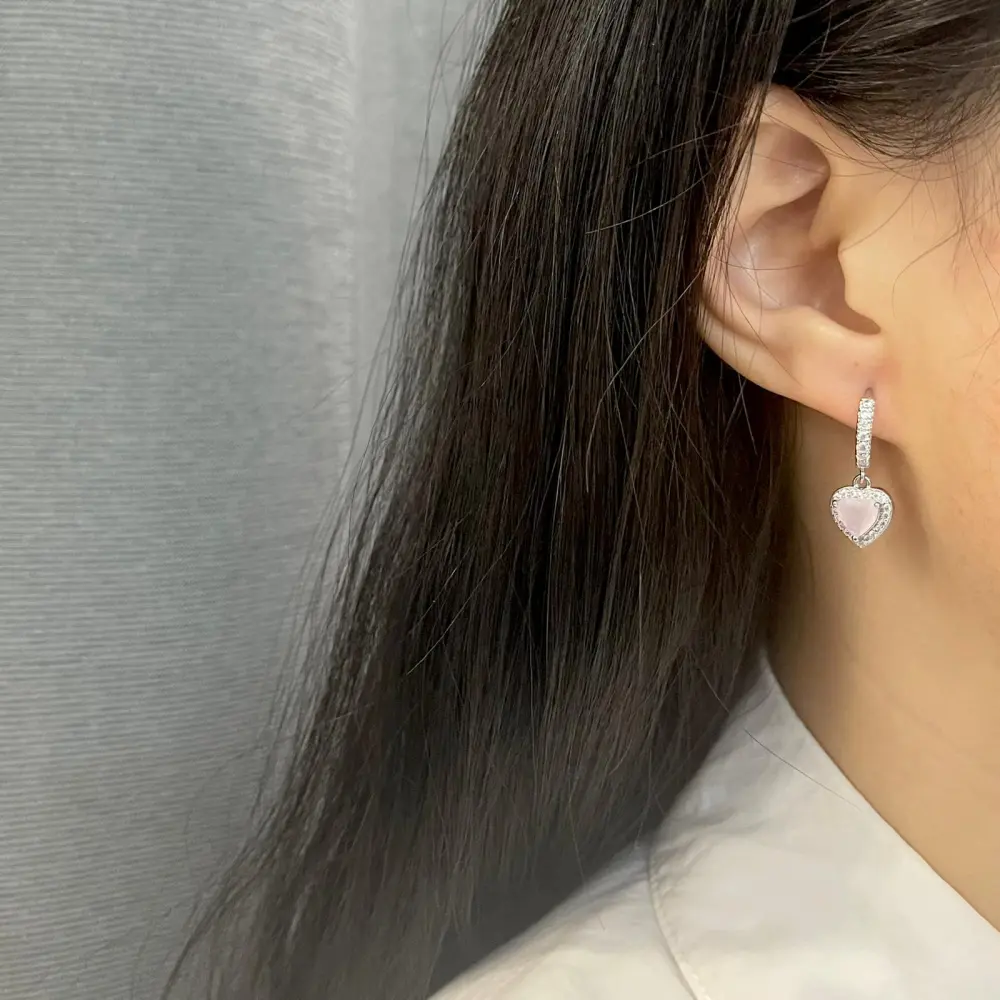 Cerchio con Cuore-12Paia Orecchini con Zirconia - OPM109-128