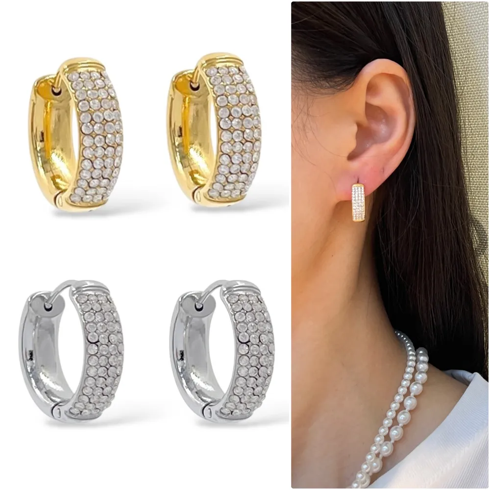 Cerchio con Zirconia-Orecchini in Acciaio - OR-103-AA5009E 12mm