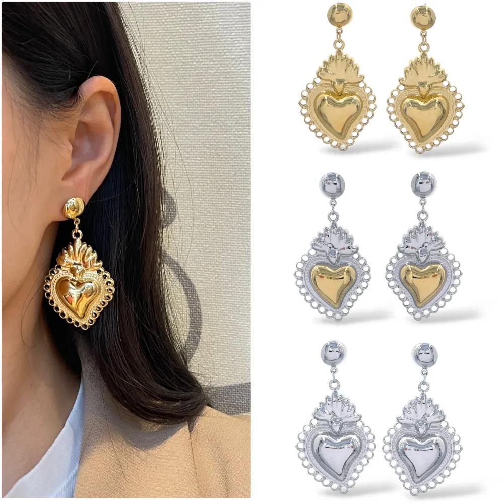 Sacro Cuore -Orecchini in Acciaio - OR-103-AA66739E