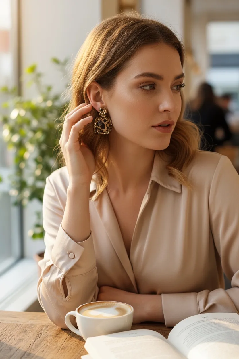 Quadrato con Strass-Orecchini in Acciaio - OR-732-456