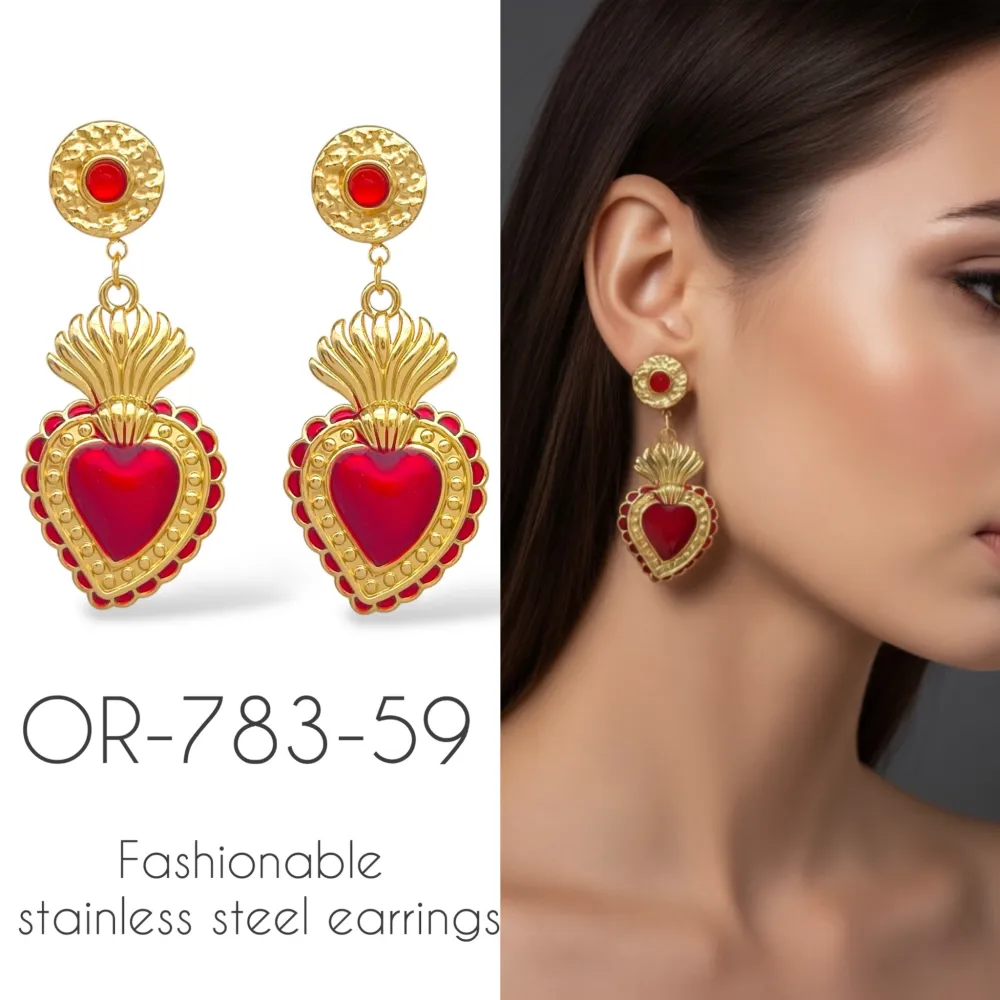 Sacro Cuore -Orecchini in Acciaio - OR-783-59