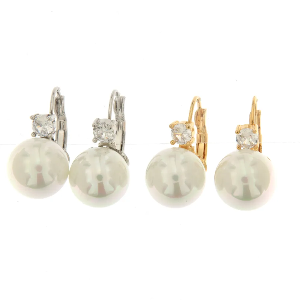 P.luce Perla 14 mm 3013- Orecchini a Monachella - P.luce Perla 14 mm 3013- Orecchini a Monachella (Argento)