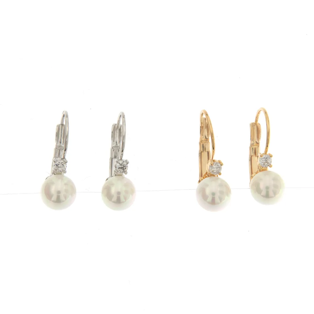 P.luce Perla 8 mm 3010- Orecchini a Monachella - P.luce Perla 8 mm 3010- Orecchini a Monachella (Argento)