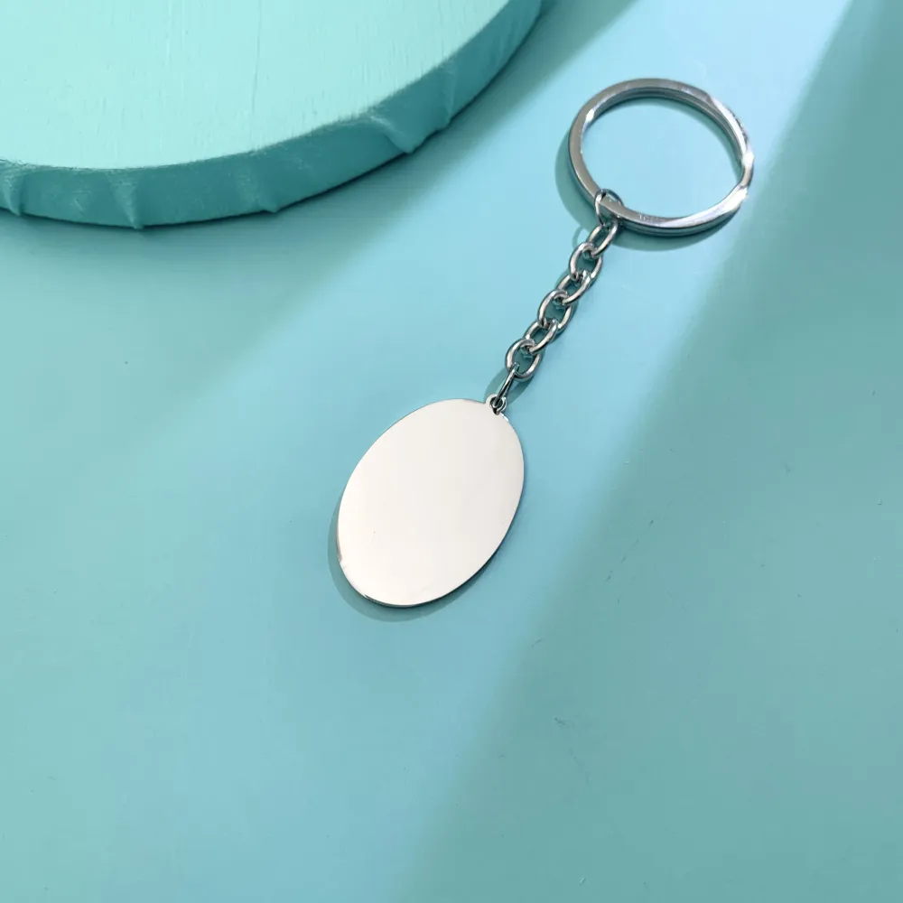 PKA7499-Ovale Liscio- Portachiavi in Acciaio - PKA413-50