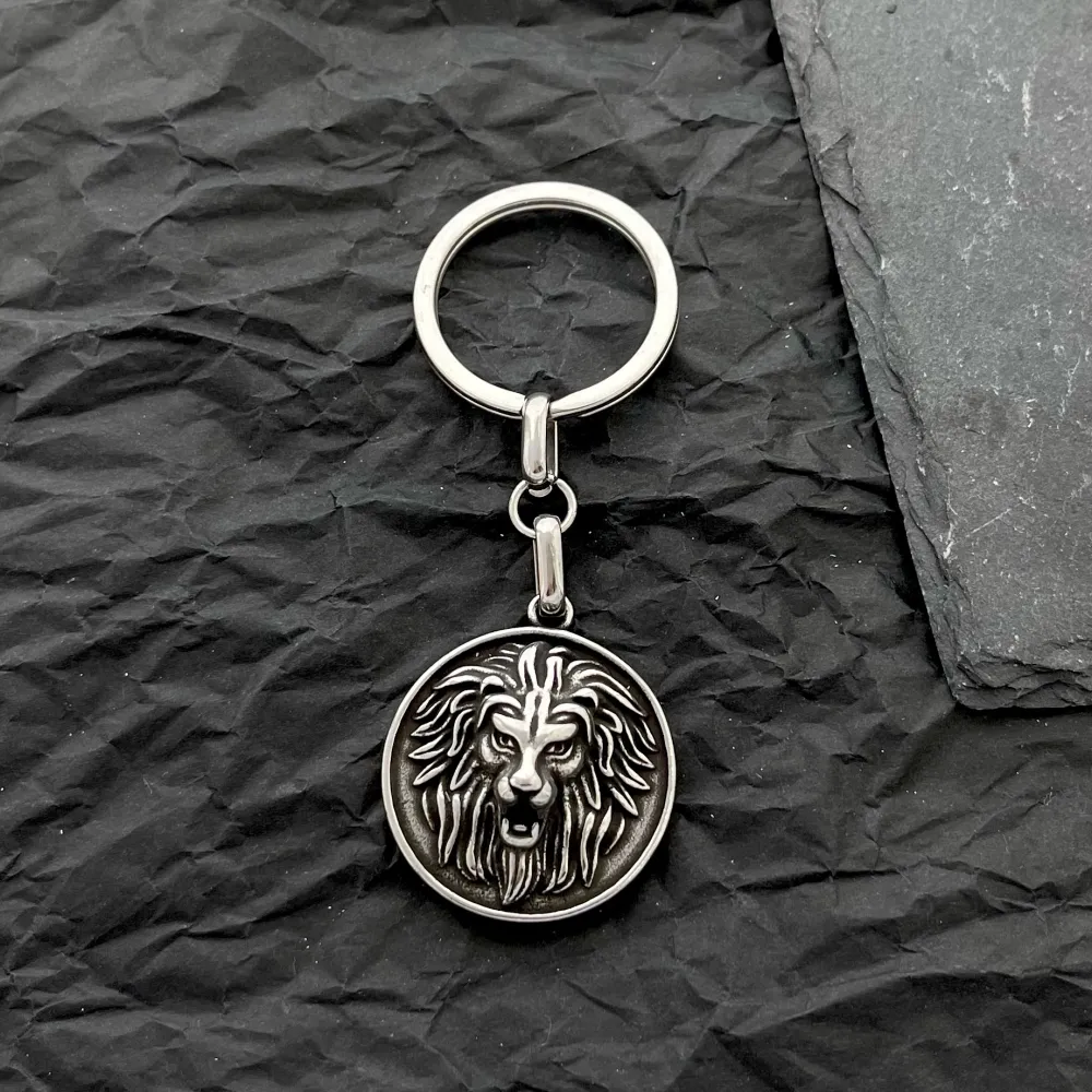 Leone-Portachiavi da Uomo in Acciaio - PKU-432-82