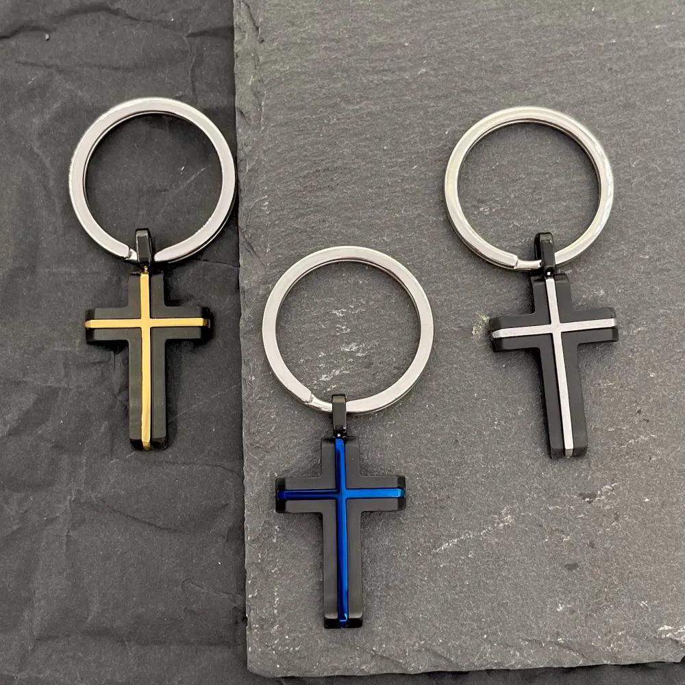 Croce-Portachiavi da Uomo in Acciaio - PKU-600-H289