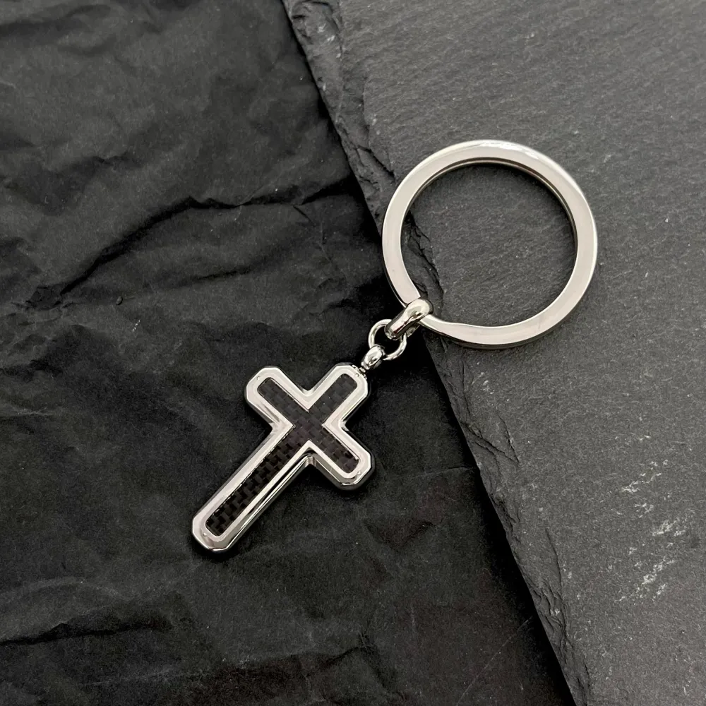[PKU-600-H294] Croce-Portachiavi da Uomo in Acciaio - PKU-600-H294