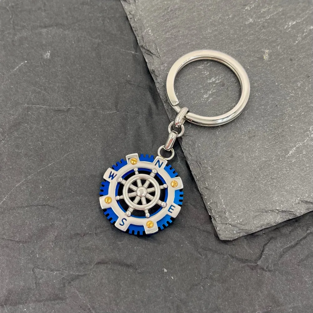 [PKU-600-H299] Bussola-Portachiavi da Uomo in Acciaio - PKU-600-H299