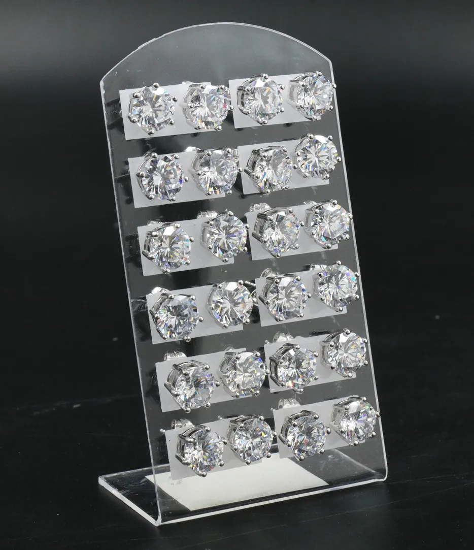 Orecchini a lobo in Lega e Zirconi (Conf. da 12 paia) - Punto luce 8 cm 6 Griffe XP - Orecchini (Conf. 12 Paia)