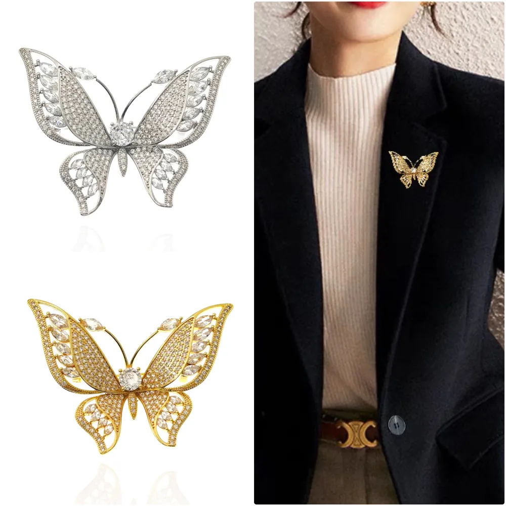 Farfalla  -Spilla con Zirconia - SPM-103-AA