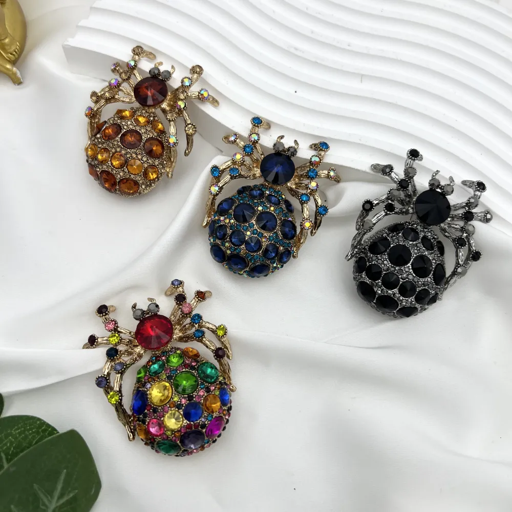 Ragno Grande-Spilla in Metallo e Strass - SPM-312-371