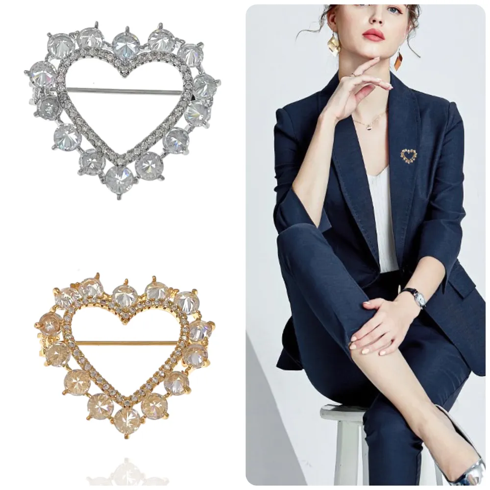 Cuore-Spilla Piccola con Zirconia - SPM-506-198