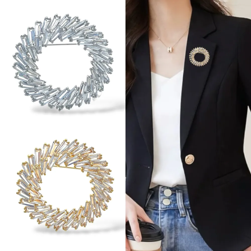 Cerchio  -Spilla con Zirconia - SPM-506-270 (Argento)