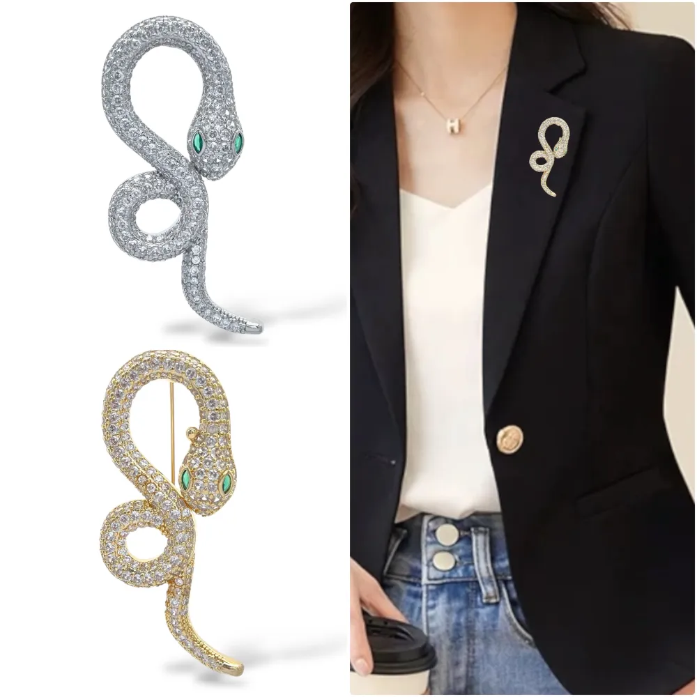 Serpente  -Spilla con Zirconia - SPM-506-277