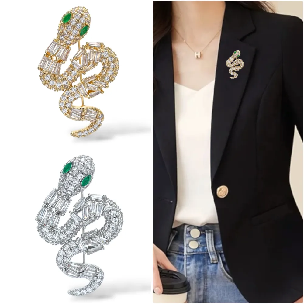 Serpente  -Spilla con Zirconia - SPM-506-284