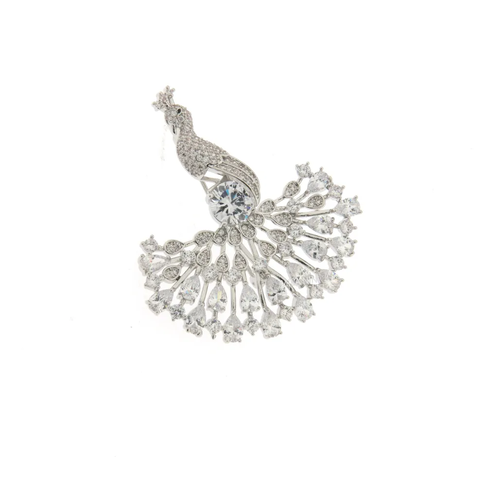 Pavone-Spilla con Zirconia - SPM-523-26 (Argento)